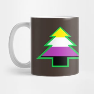 Non-Binary Pride: Christmas Tree Mug
